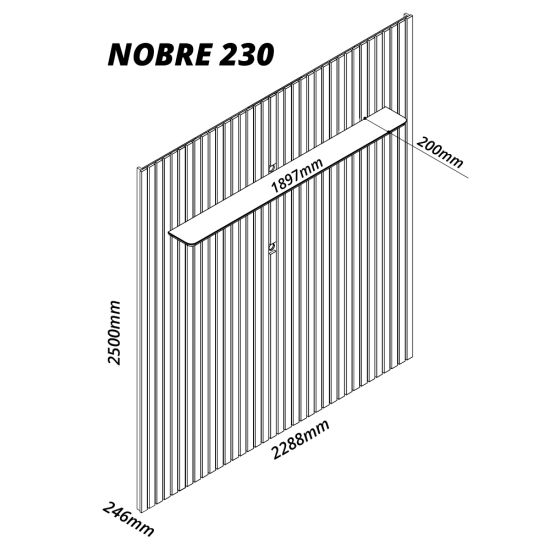 Painel Gelius Nobre ripas autênticas largura de 2,30 metros com LED para TV de ate 85 polegadas Azul Royal