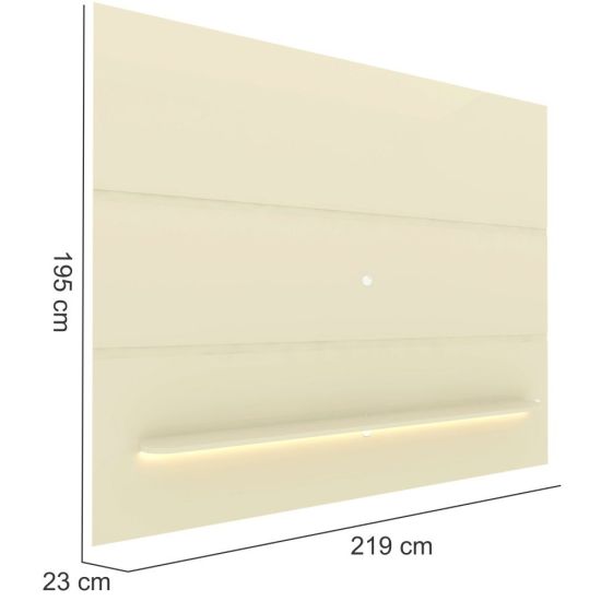 Painel Gelius Royal 100% MDF largura de 220 cm com LED para TV de ate 85 polegadas OFF White